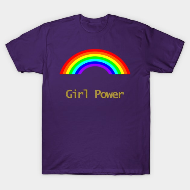 Girl Power Feminism Rainbow T-Shirt by ellenhenryart